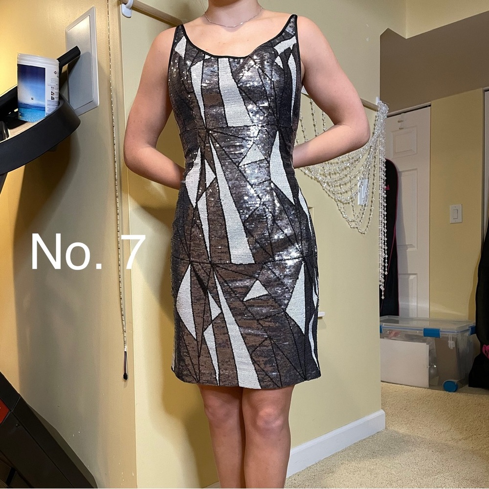 Tony Bowls silver cocktail dress